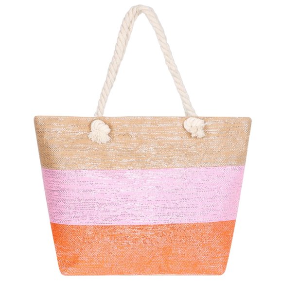 Handbags - ORANGE SPARKLING OVERSIZE LARGE BEACH POOL TOTE BAG